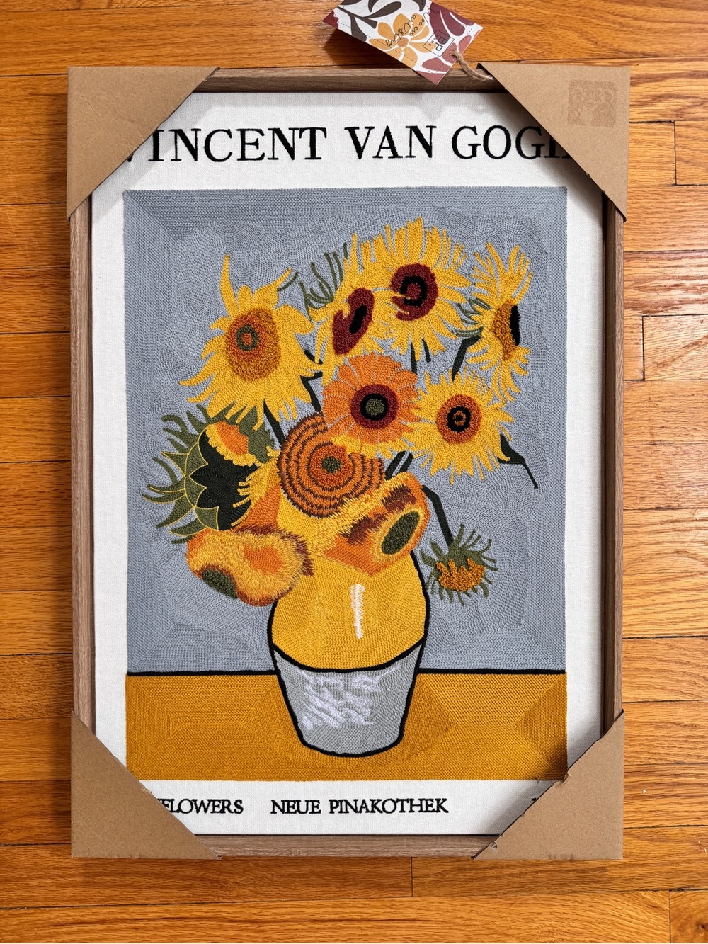Vincent Van Gogh Embroidered Sunflowers Print 18x26